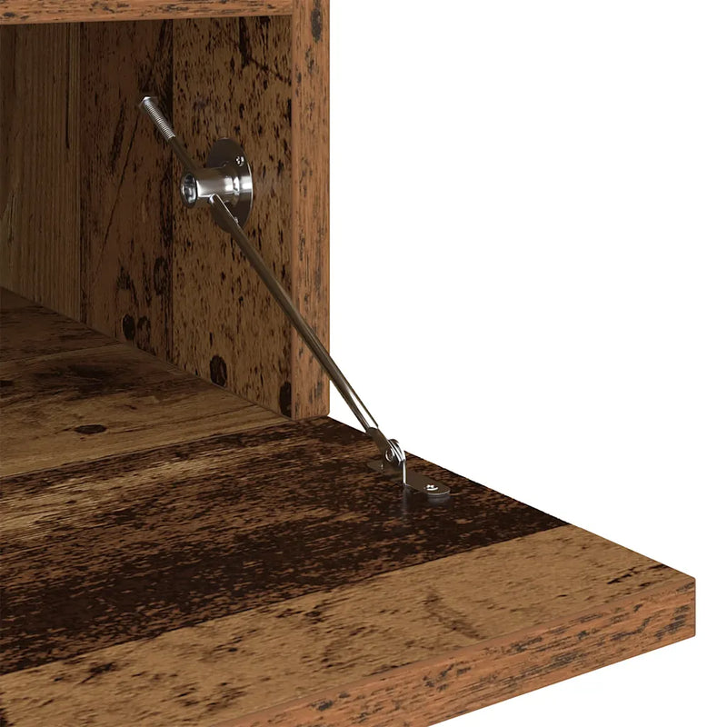 TV Cabinet with LED Lights Old Wood 200x35x40 cm Engineered Wood