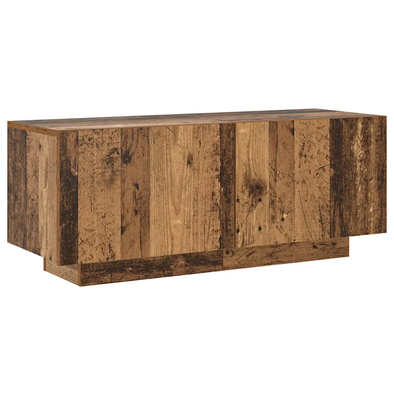 TV Cabinet with LED Lights Old Wood 200x35x40 cm Engineered Wood
