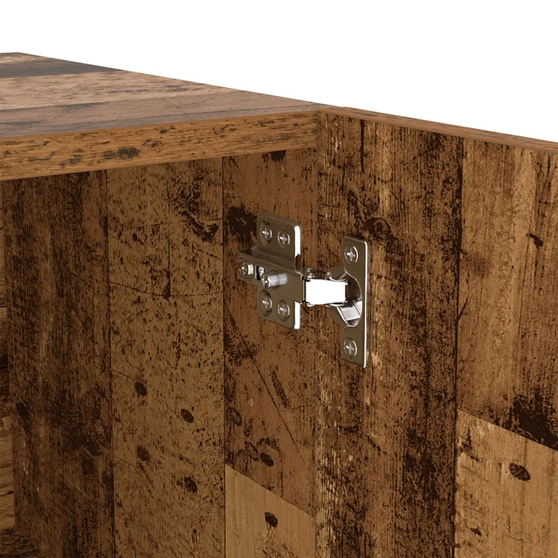 TV Cabinet with LED Lights Old Wood 200x35x40 cm Engineered Wood