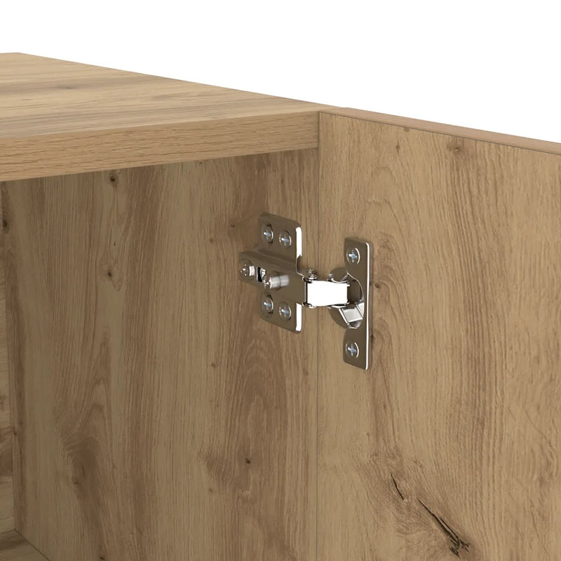 TV Cabinet with LED Lights Artisan Oak 200x35x40 cm Engineered Wood