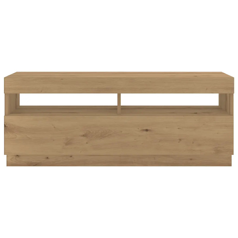 TV Cabinet with LED Lights Artisan Oak 300x35x40 cm Engineered Wood
