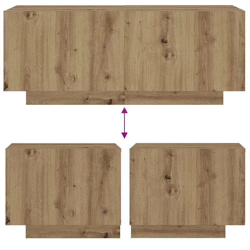 Bedside Cabinet Artisan Oak 100x35x40 cm Engineered Wood
