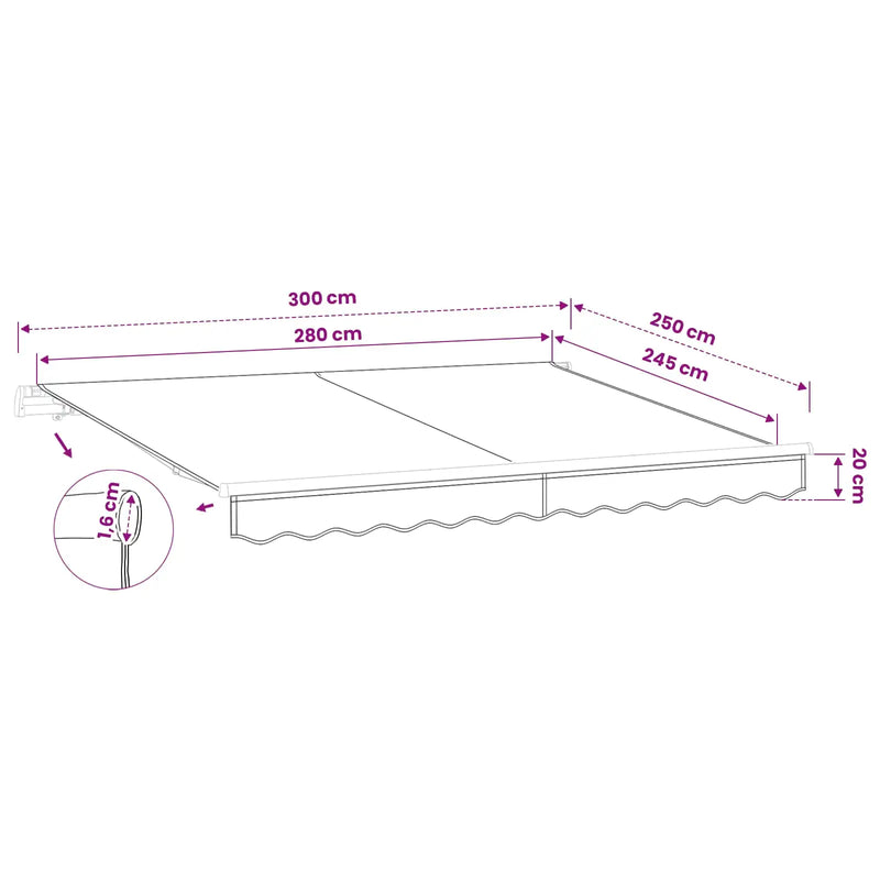 Awning Canopy Replacement for 3x2.5 m Beige Polyester