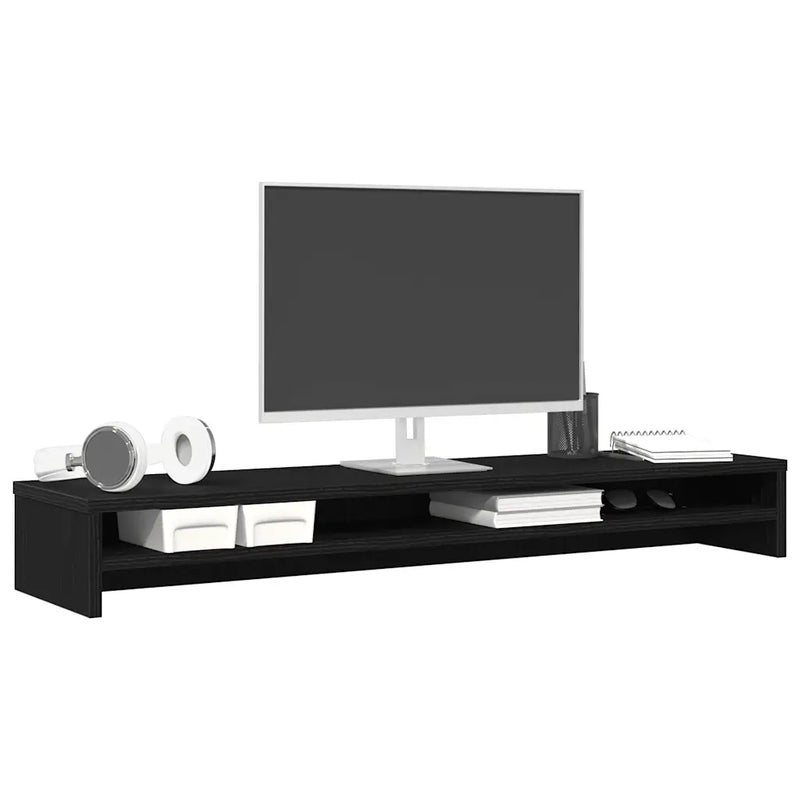 Monitor Stand Black Oak 100x24x13 cm Engineered Wood