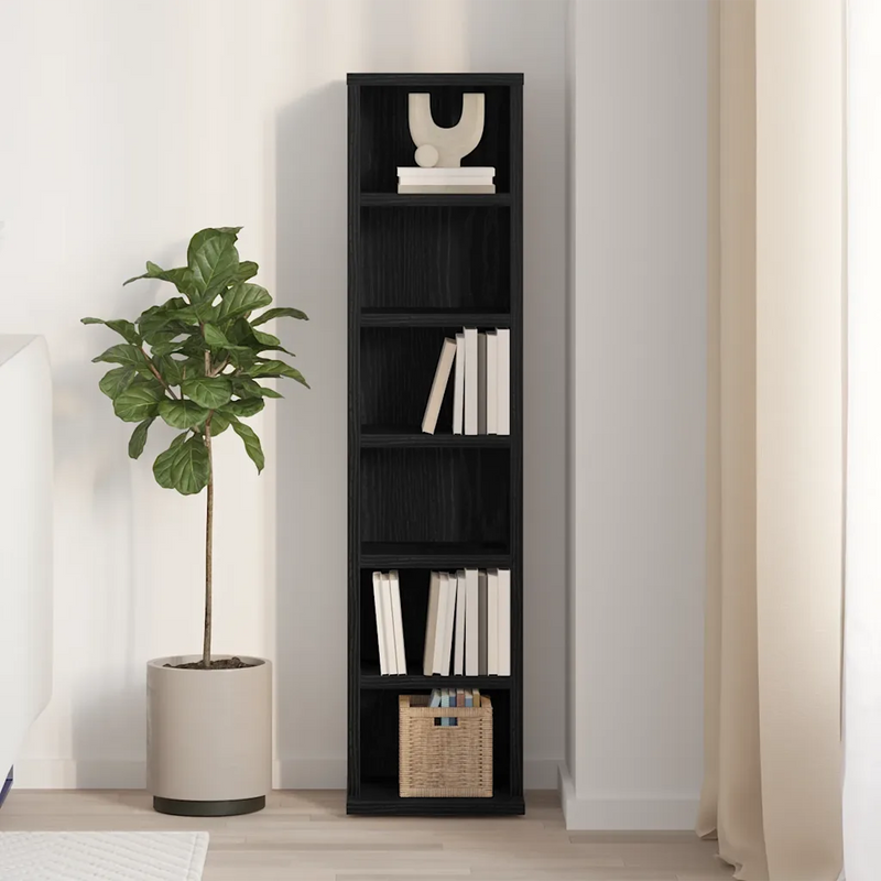 CD Cabinet Black Oak 21x20x88 cm Engineered Wood