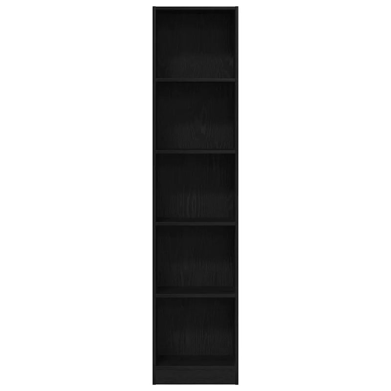 Bookcase Black Oak 40x24x176 cm Engineered Wood