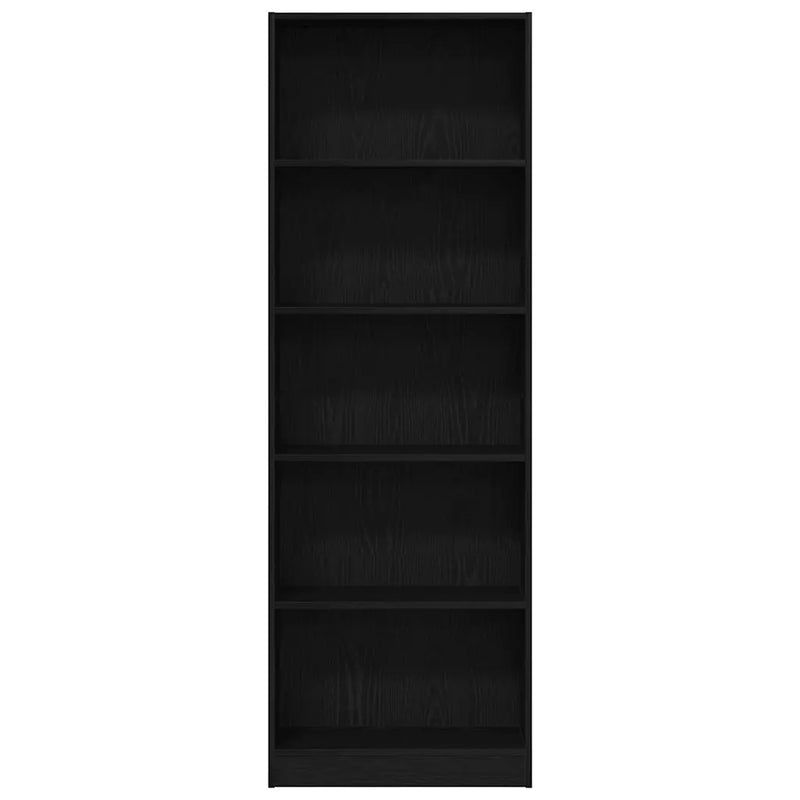 Bookshelf Black Oak 60 x 24 x 176 cm Engineered Wood