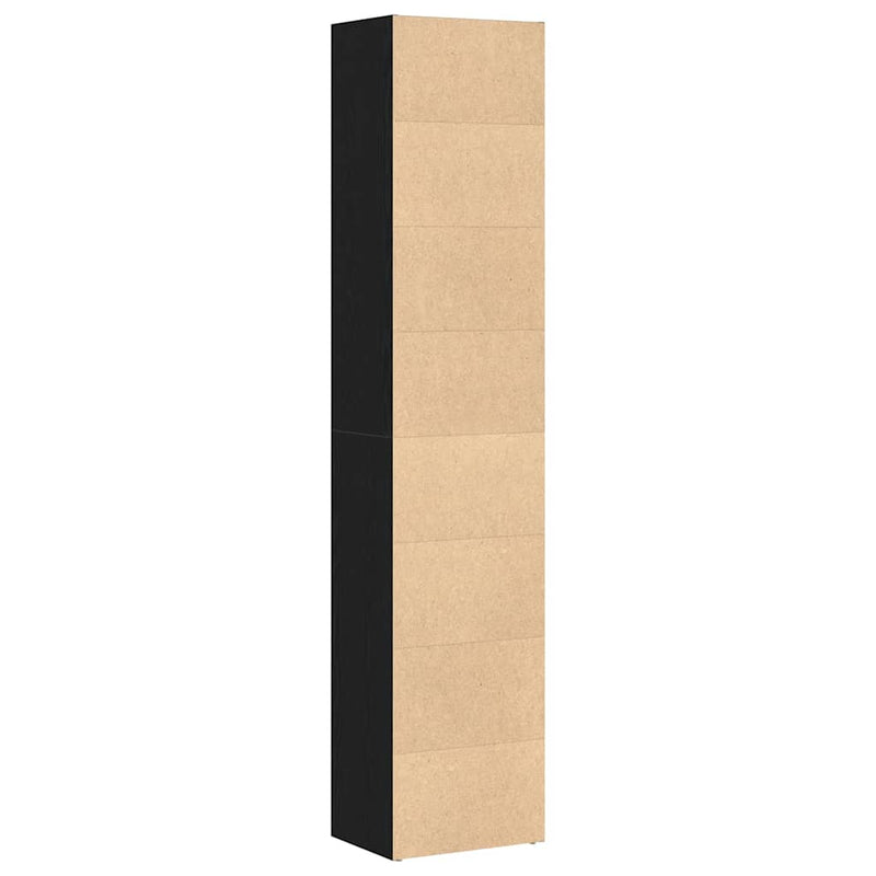 vidaXL Book Cabinet Black Oak 40x30x189 cm Engineered Wood