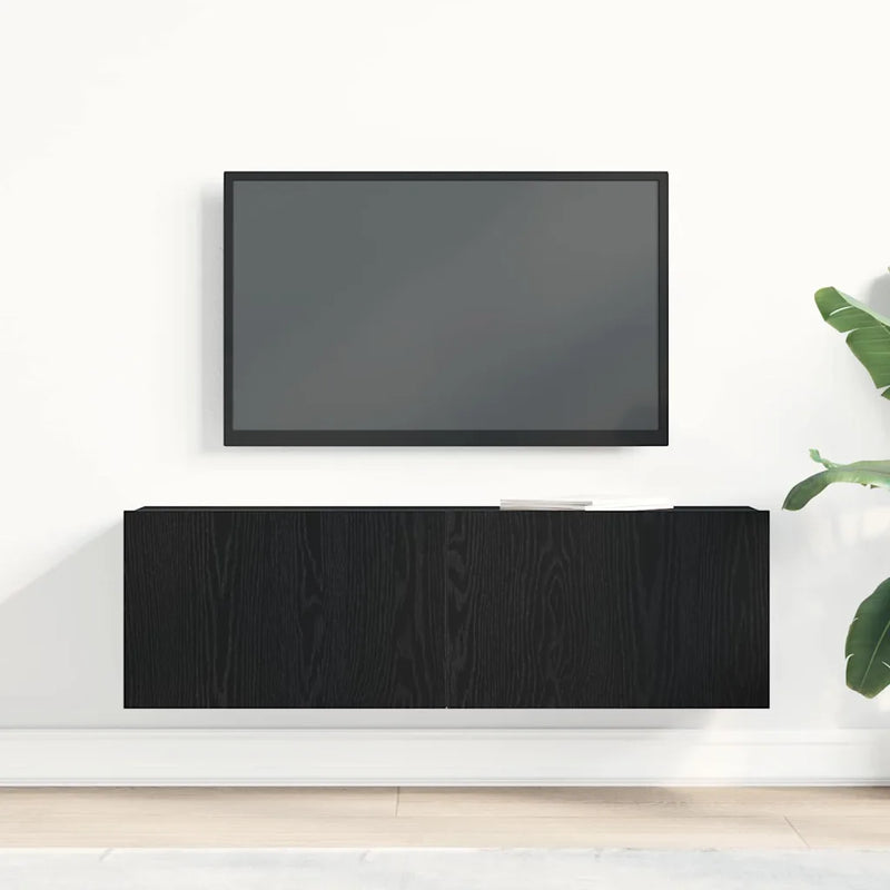 TV Cabinet Black Oak 100 x 30 x 30 cm Engineered Wood