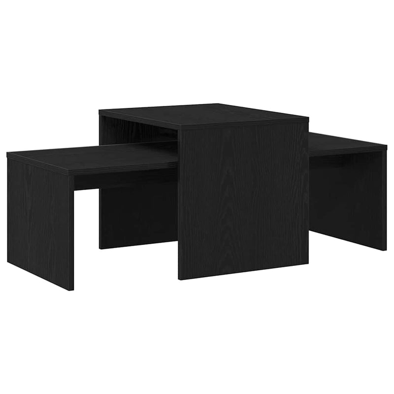 vidaXL Nesting Tables Black oak 100 x 48 x 40 cm Engineered wood