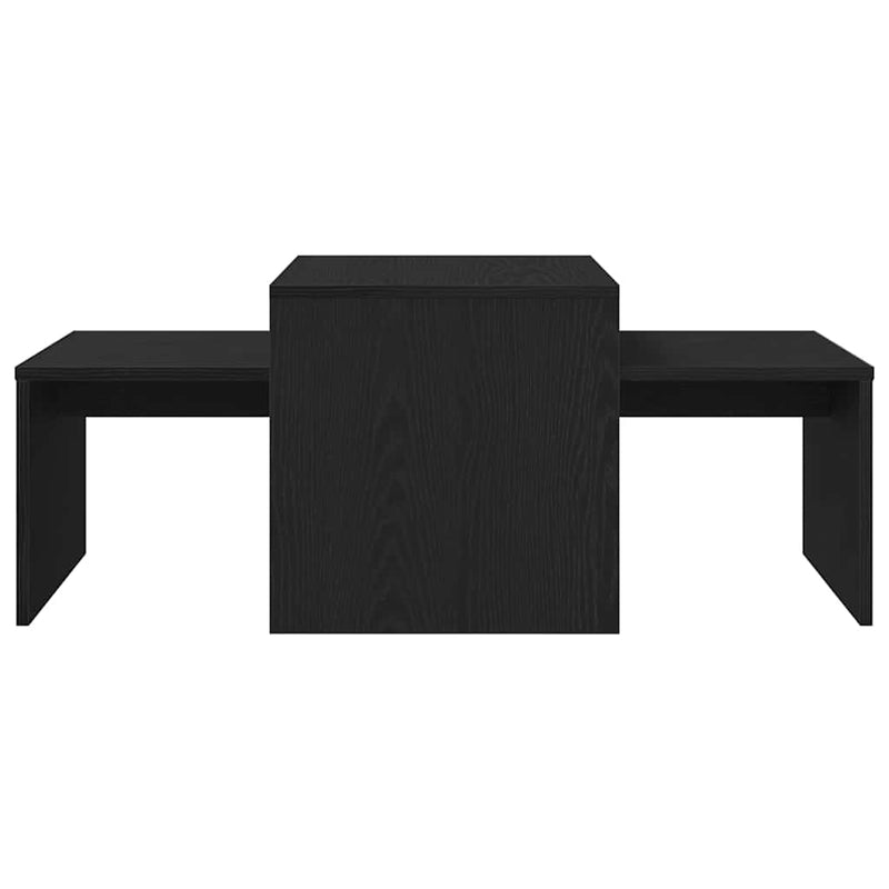 vidaXL Nesting Tables Black oak 100 x 48 x 40 cm Engineered wood