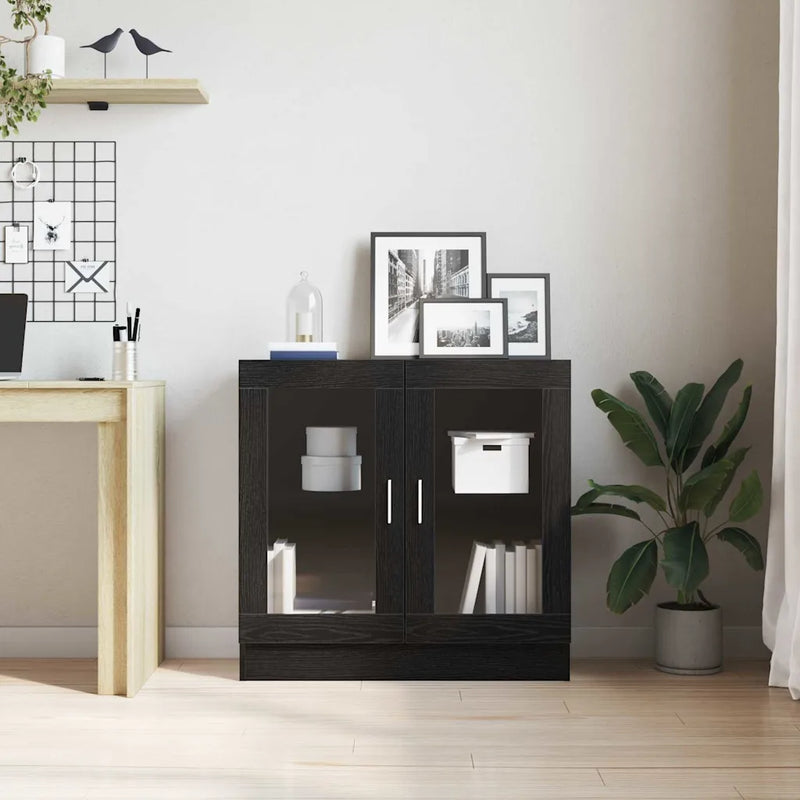 Book Cabinet Black Oak 82,5 x 30,5 x 80 cm Engineered Wood