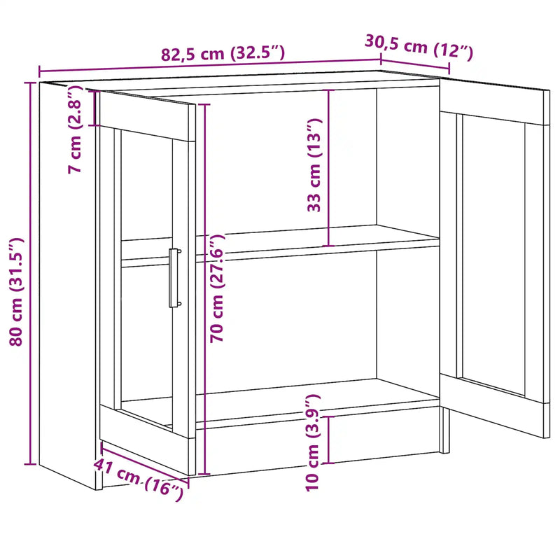 Book Cabinet Black Oak 82,5 x 30,5 x 80 cm Engineered Wood