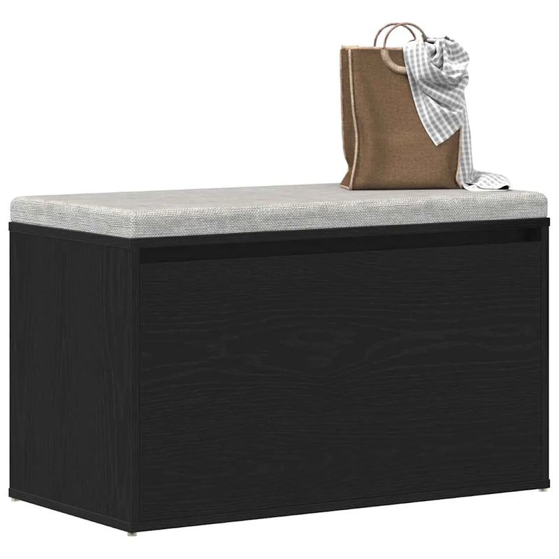 Hall Bench Black Oak 80 x 40 x 45 cm Engineered Wood
