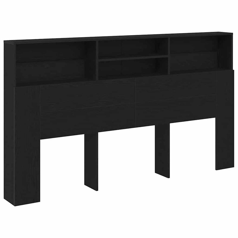 vidaXL Headboard Cabinet Black Oak 180 x 19 x 103,5 cm Engineered Wood