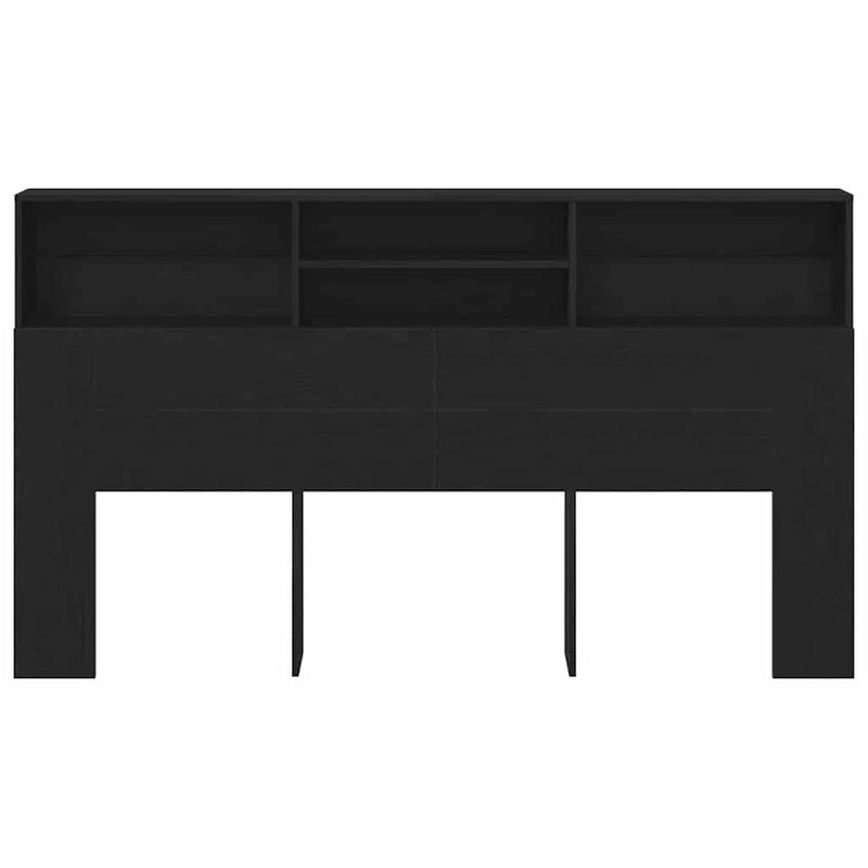 vidaXL Headboard Cabinet Black Oak 180 x 19 x 103,5 cm Engineered Wood