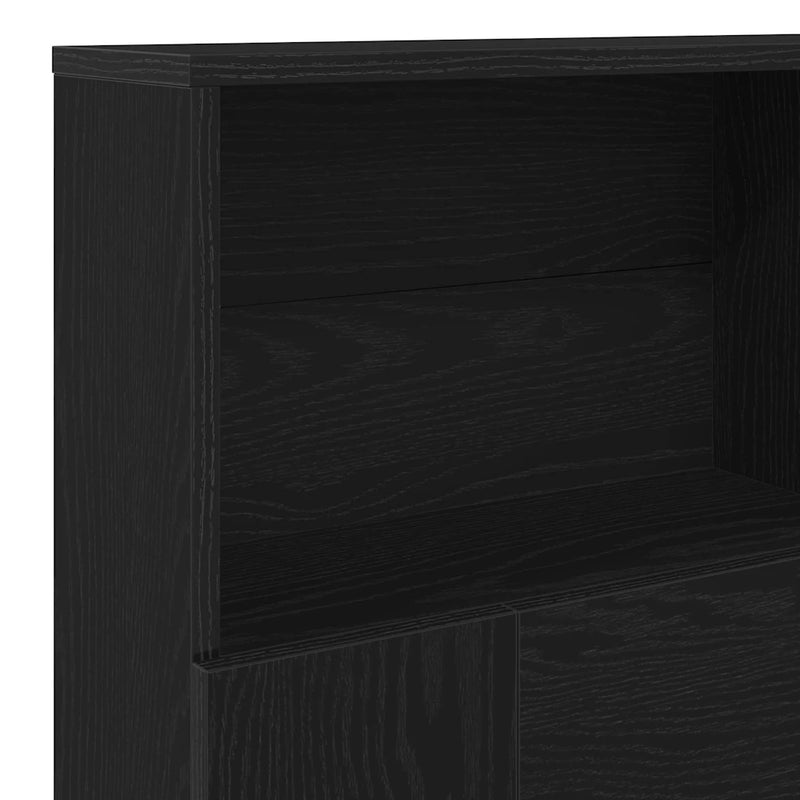 Headboard Cabinet Black Oak 200 x 19 x 103,5 cm Engineered Wood