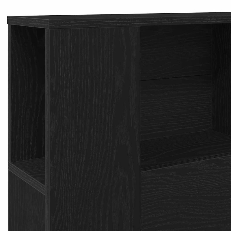 vidaXL Headboard Cabinet with Shelf Black Oak 120 x 18.5 x 102.5 cm