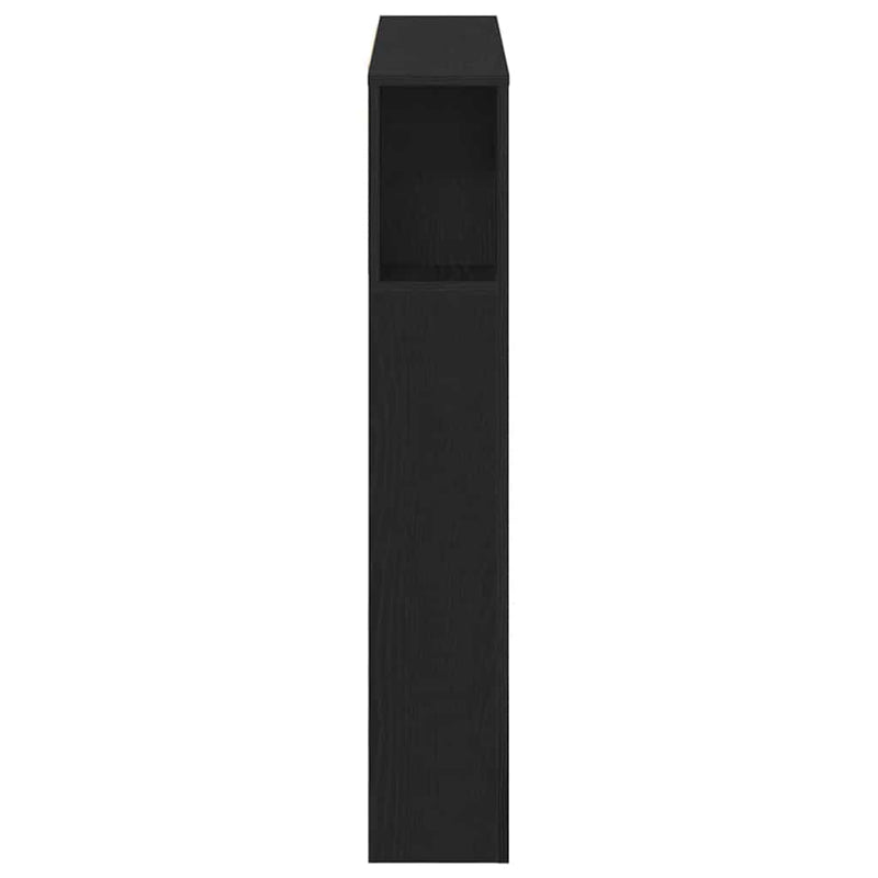 vidaXL Headboard Cabinet with Shelf Black Oak 120 x 18.5 x 102.5 cm