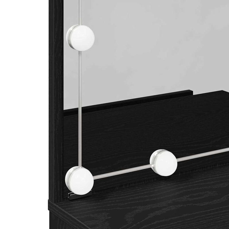 vidaXL Dressing Table Black Oak 60 x 40 x 140 cm Engineered Wood