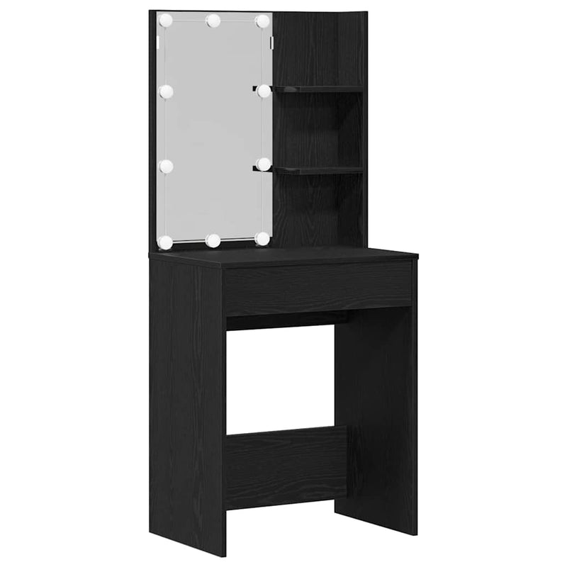 vidaXL Dressing Table Black oak 60 x 40 x 140 cm Engineered Wood