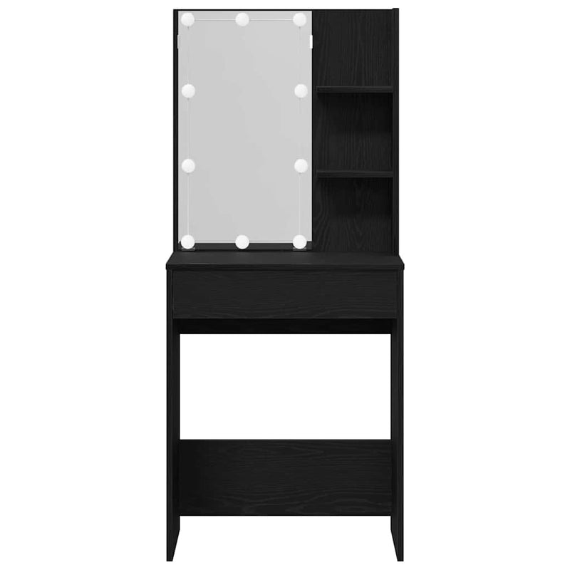 vidaXL Dressing Table Black Oak 60 x 40 x 140 cm Engineered Wood