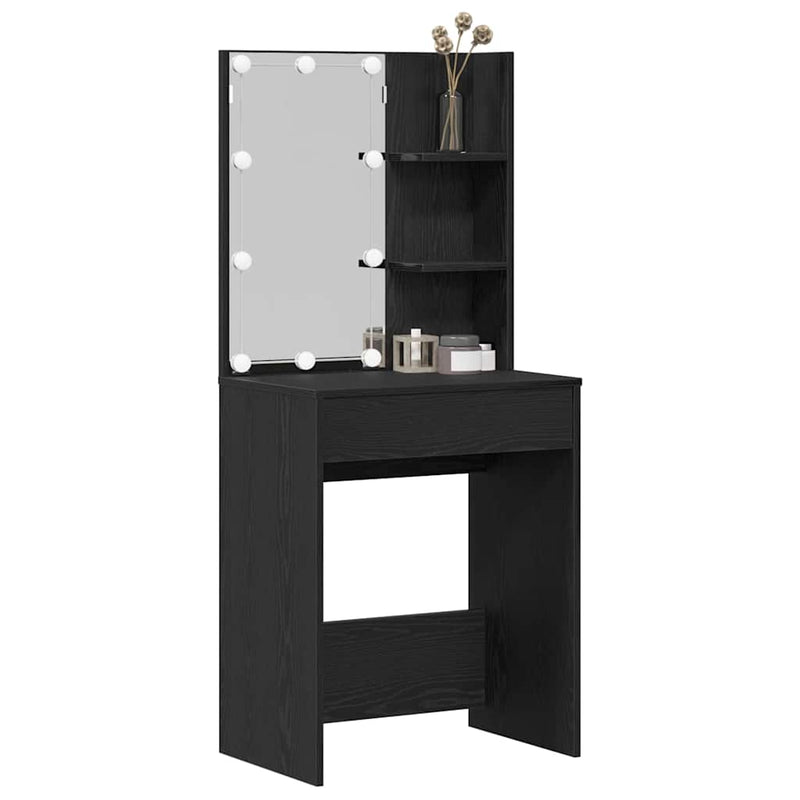 vidaXL Dressing Table Black oak 60 x 40 x 140 cm Engineered Wood