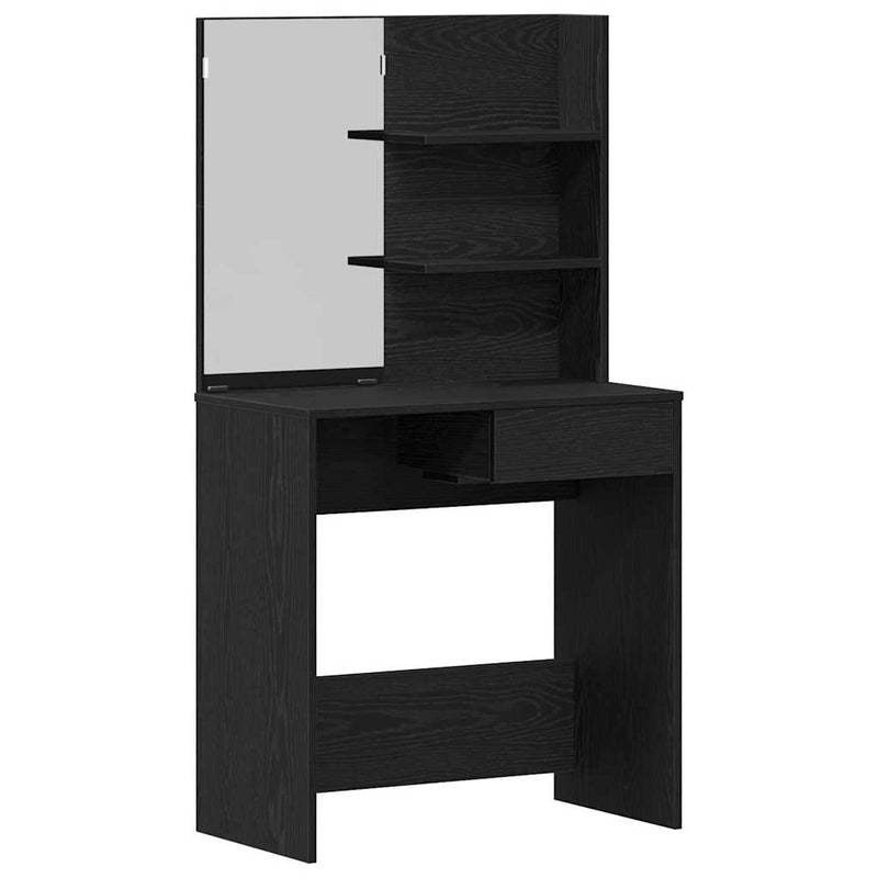 vidaXL Dressing Table Black oak 74.5 x 40 x 141 cm Engineered wood