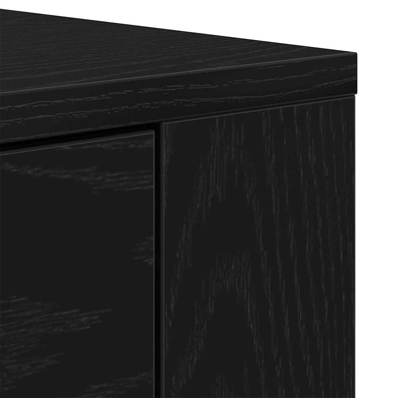 vidaXL Black Oak Sideboard Black Oak 80 x 33 x 70 cm Engineered wood