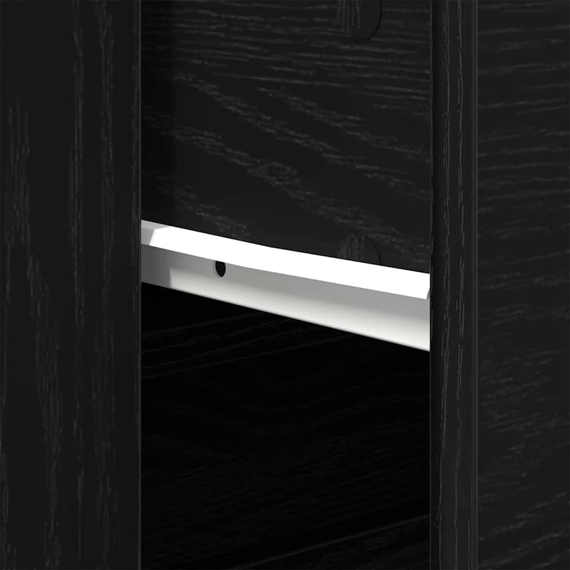 vidaXL Black Oak Sideboard Black Oak 80 x 33 x 70 cm Engineered wood