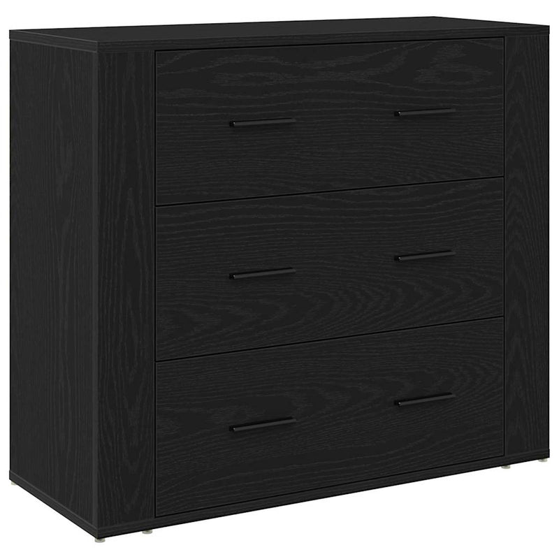 vidaXL Black Oak Sideboard Black Oak 80 x 33 x 70 cm Engineered wood