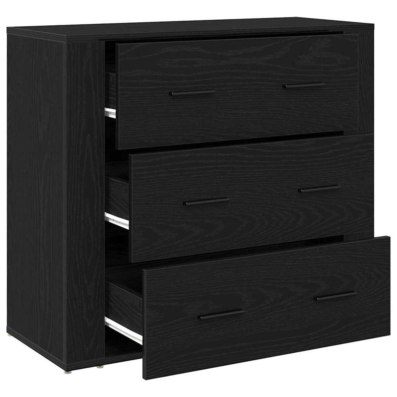 vidaXL Black Oak Sideboard Black Oak 80 x 33 x 70 cm Engineered wood