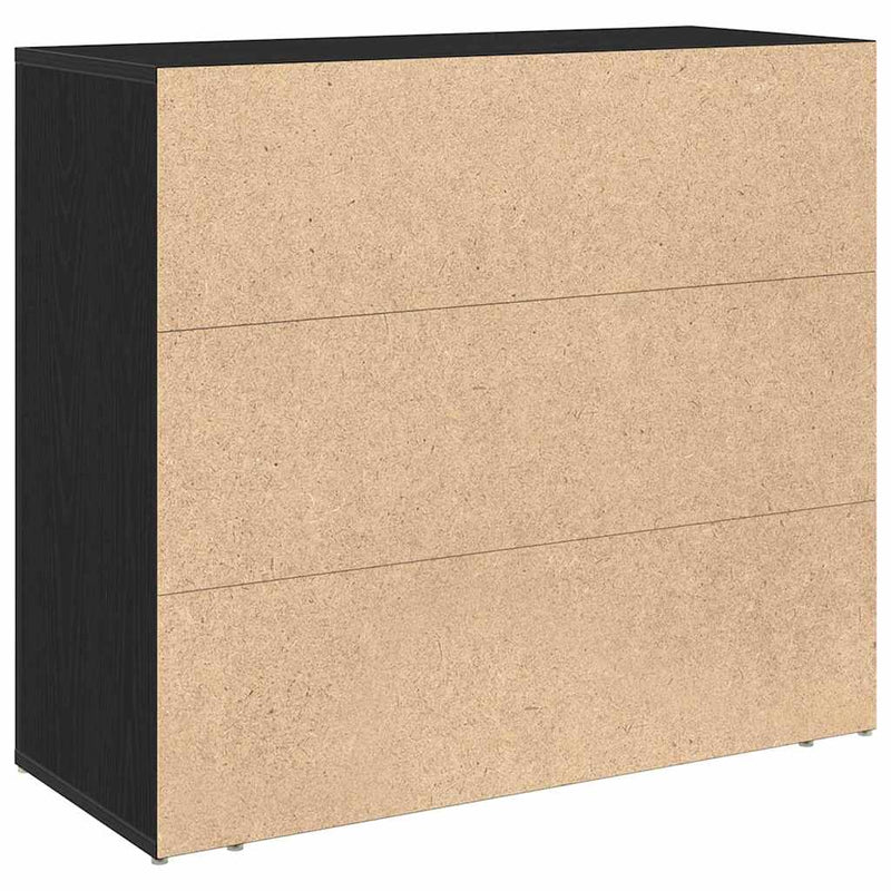 vidaXL Black Oak Sideboard Black Oak 80 x 33 x 70 cm Engineered wood
