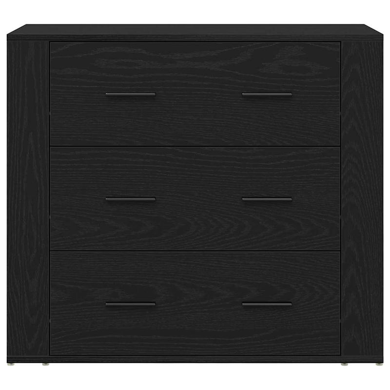 vidaXL Black Oak Sideboard Black Oak 80 x 33 x 70 cm Engineered wood