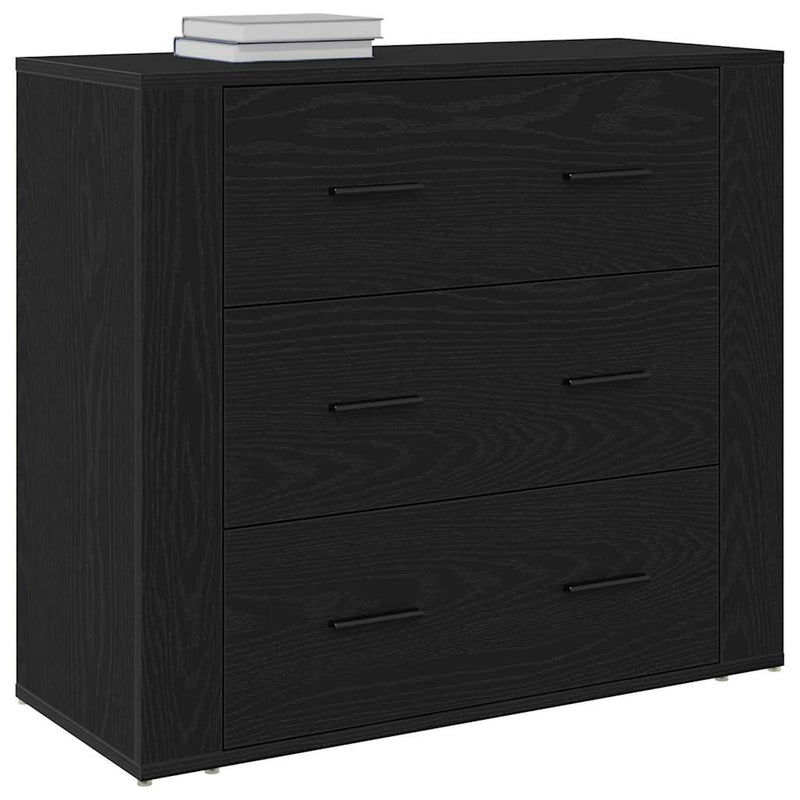 vidaXL Black Oak Sideboard Black Oak 80 x 33 x 70 cm Engineered wood