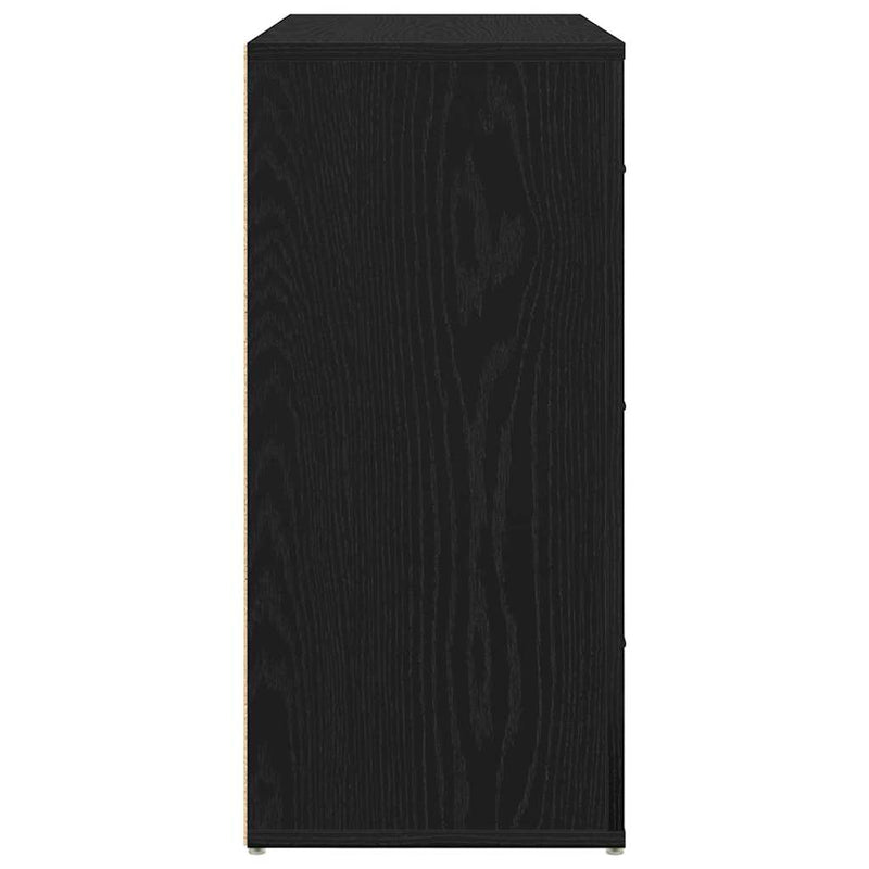 vidaXL Black Oak Sideboard Black Oak 80 x 33 x 70 cm Engineered wood