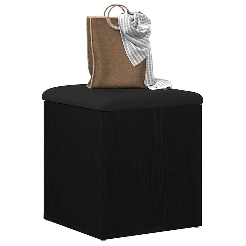 vidaXL Storage Bench Black Oak 42 x 42 x 45 cm Engineered Wood