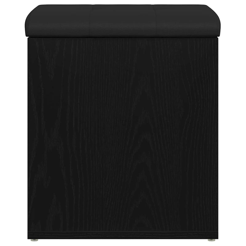 vidaXL Storage Bench Black Oak 42 x 42 x 45 cm Engineered Wood
