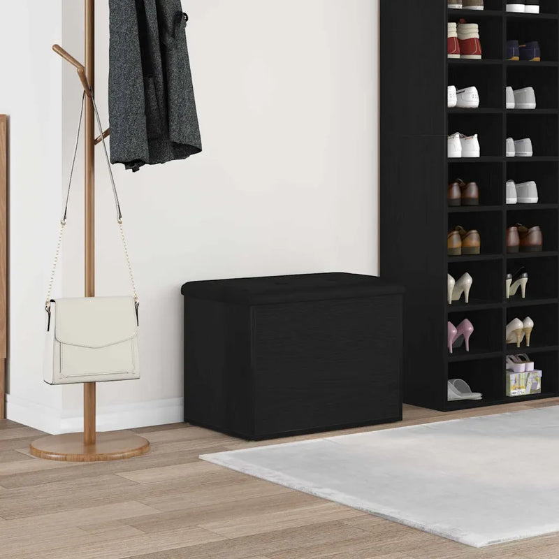 Storage Bench Black oak 62 x 42 x 45 cm Engineered Wood