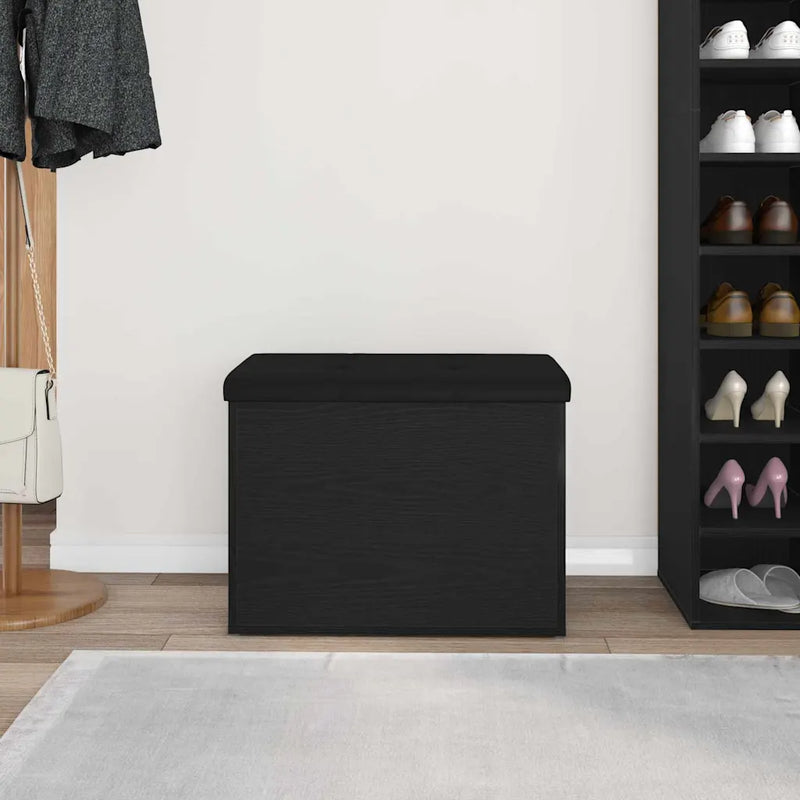 Storage Bench Black oak 62 x 42 x 45 cm Engineered Wood