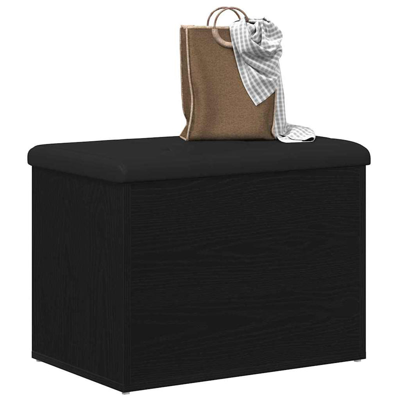 vidaXL Storage Bench Black oak 62 x 42 x 45 cm Engineered Wood