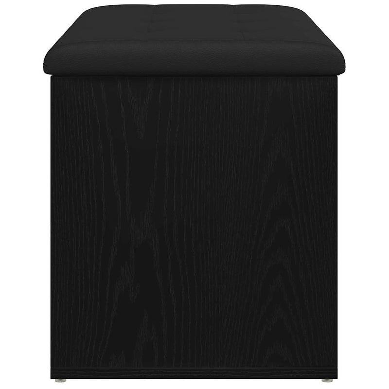 vidaXL Storage Bench Black Oak 82 x 42 x 45 cm Engineered Wood