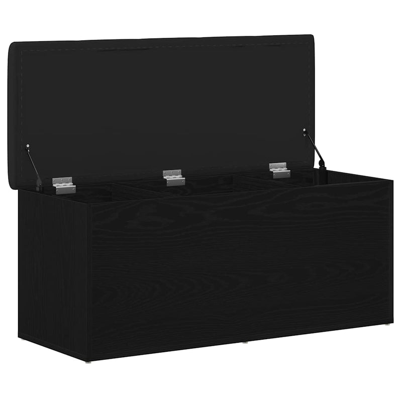 vidaXL Storage Bench Black oak 102 x 42 x 45 cm Engineered Wood