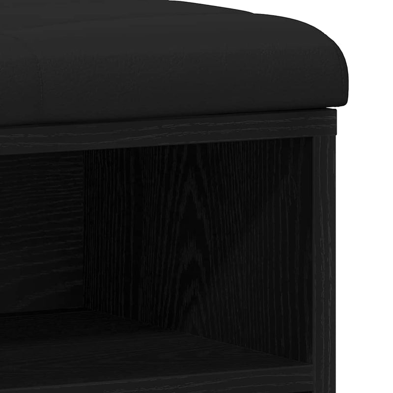 vidaXL Shoe Bench with Storage Black 80 x 30 x 48 cm Engineered wood