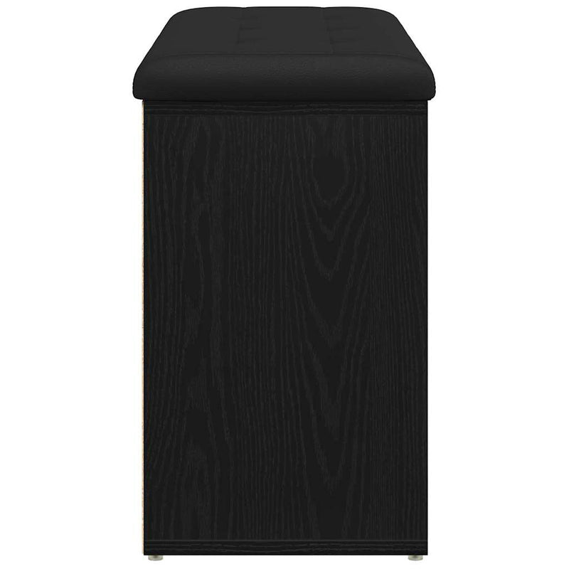 vidaXL Shoe Bench with Storage Black 80 x 30 x 48 cm Engineered wood