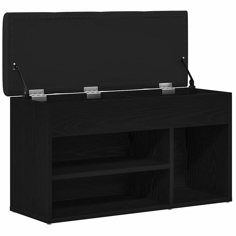 Shoe Bench with Shelf Black 80 x 30 x 45 cm Engineered wood