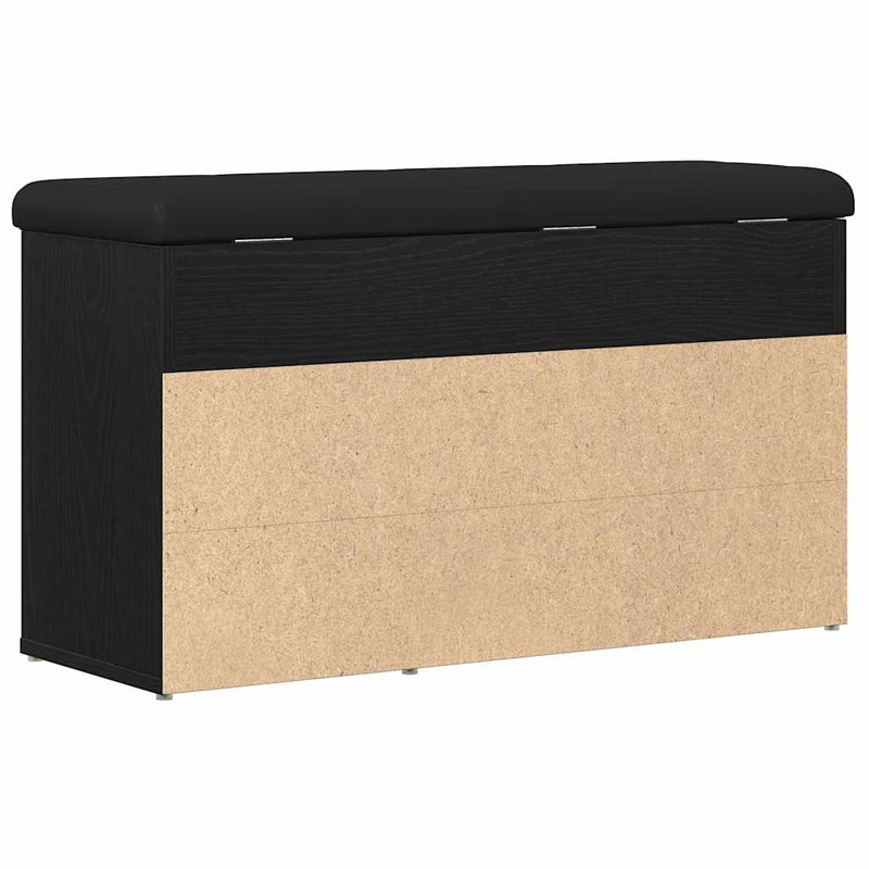 vidaXL Shoe Bench with Storage Black 80 x 30 x 45 cm Engineered wood