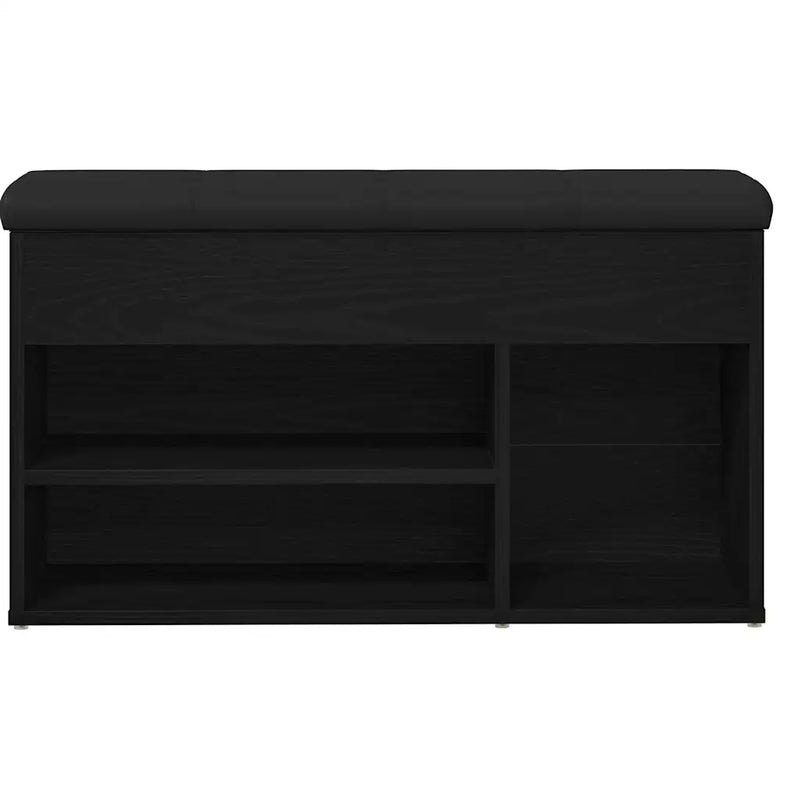 Shoe Bench with Shelf Black 80 x 30 x 45 cm Engineered wood