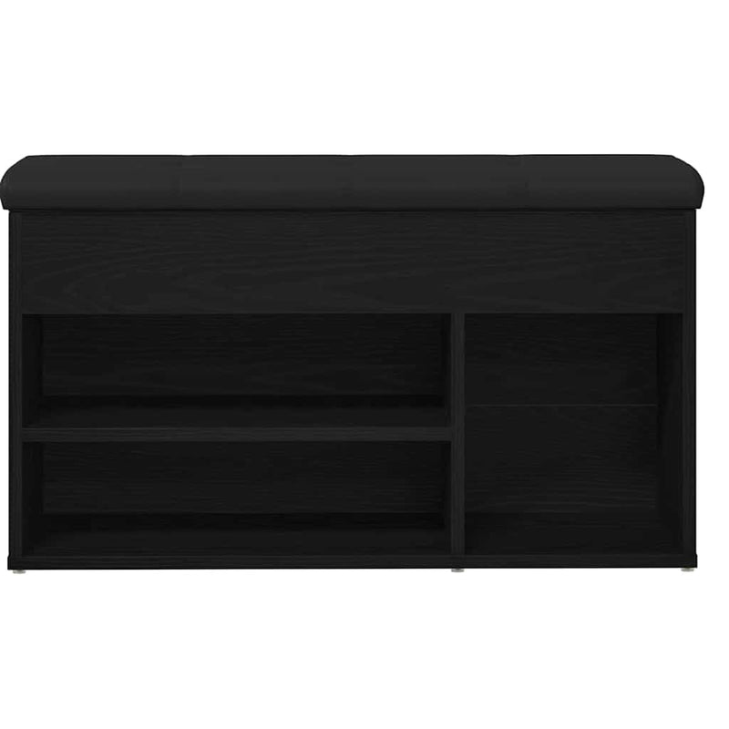 vidaXL Shoe Bench with Storage Black 80 x 30 x 45 cm Engineered wood