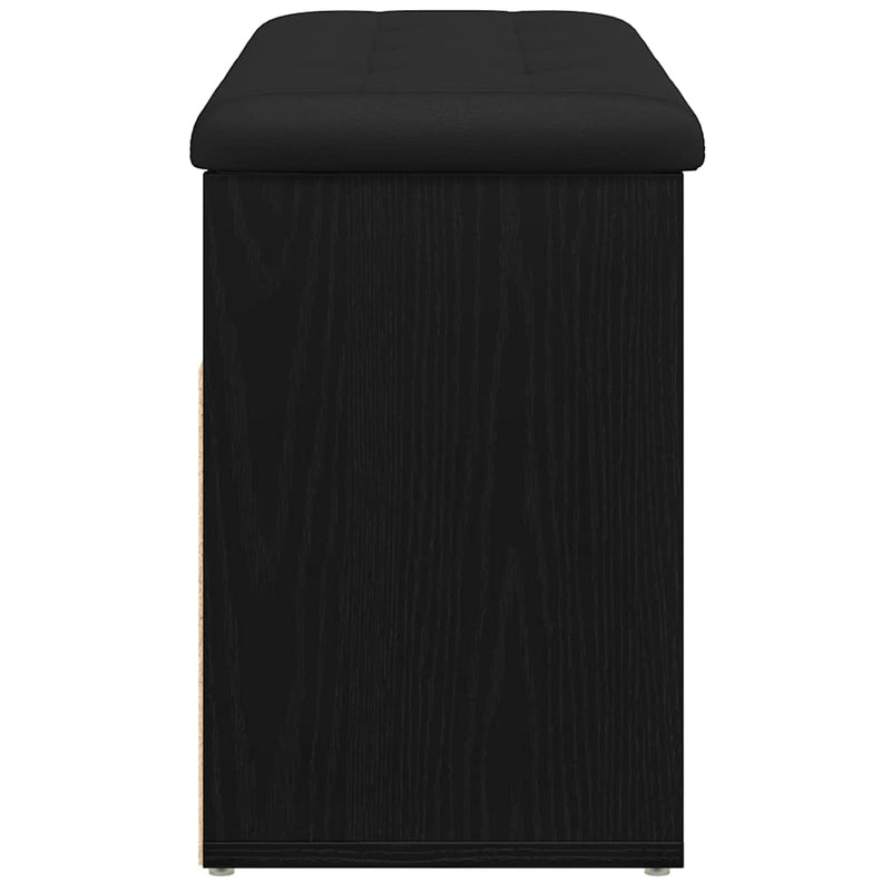 vidaXL Shoe Bench with Storage Black 80 x 30 x 45 cm Engineered wood